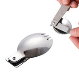 Maxbell 4xStainless Steel Folable Spork Spoon Fork Travel Camping Utensil Cutlery B