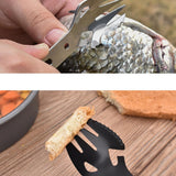 Maxbell 4x8-in-1 Multipurpose Camping Spoon Fork Spork Beer Bottle Can Opener Black