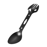 Maxbell 4x8-in-1 Multipurpose Camping Spoon Fork Spork Beer Bottle Can Opener Black