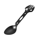 Maxbell 4x8-in-1 Multipurpose Camping Spoon Fork Spork Beer Bottle Can Opener Black