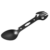 Maxbell 4x8-in-1 Multipurpose Camping Spoon Fork Spork Beer Bottle Can Opener Black
