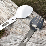 Maxbell 4x8-in-1 Multipurpose Camping Spoon Fork Spork Beer Bottle Can Opener Black