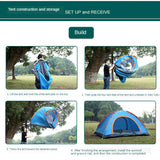 Maxbell Maxbell 2-3 Person Quick Opening Automatic Camping Tent 2 Door with Picnic Blanket