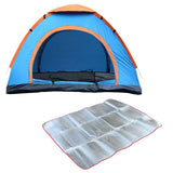 Maxbell Maxbell 2-3 Person Quick Opening Automatic Camping Tent 2 Door with Picnic Blanket