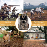 Maxbell Maxbell 20MP 1080P Hunting Wildlife Trail Camera Trap HC900A 44 IR LEDs Wireless