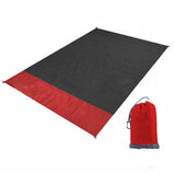 Maxbell Maxbell Beach Blanket Waterproof Pocket Picnic Sheet Mat Quick Drying Rug Black Red