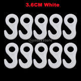 Maxbell 4x10Pcs/set Fasten Hook for Tent Awning Tie Rope Bungee Cord End 3.6cm White