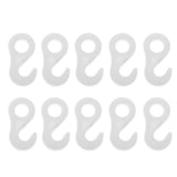 Maxbell 4x10Pcs/set Fasten Hook for Tent Awning Tie Rope Bungee Cord End 3.6cm White