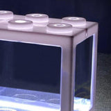 Maxbell 2 Pack Mini Fish Tank LED Light Clear Ornament Aquarium Office Desktop Decor