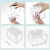 Maxbell 2 Pack Mini Fish Tank LED Light Clear Ornament Aquarium Office Desktop Decor