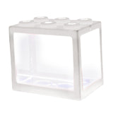 Maxbell 2 Pack Mini Fish Tank LED Light Clear Ornament Aquarium Office Desktop Decor