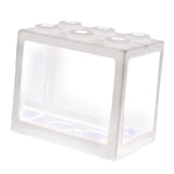 Maxbell 2 Pack Mini Fish Tank LED Light Clear Ornament Aquarium Office Desktop Decor