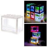 Maxbell 2 Pack Mini Fish Tank LED Light Clear Ornament Aquarium Office Desktop Decor