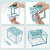 Maxbell 2 Pack Mini Fish Tank LED Light Clear Ornament Aquarium Office Desktop Decor