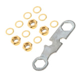 Maxbell 4xSkateboard Truck Rebuild Kit Washers M8 Nuts and Wrench Tool Golden