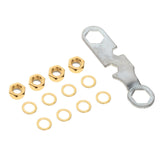 Maxbell 2xSkateboard Truck Rebuild Kit Washers M8 Nuts and Wrench Tool Golden