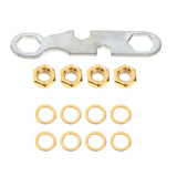 Maxbell 4xSkateboard Truck Rebuild Kit Washers M8 Nuts and Wrench Tool Golden