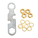 Maxbell 2xSkateboard Truck Rebuild Kit Washers M8 Nuts and Wrench Tool Golden