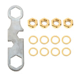 Maxbell 4xSkateboard Truck Rebuild Kit Washers M8 Nuts and Wrench Tool Golden