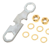 Maxbell 3xSkateboard Truck Rebuild Kit Washers M8 Nuts and Wrench Tool Golden