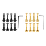Maxbell 2x8x Longboard Skateboard Wheel Repair Hardware Screws with Wrench 1'' Black