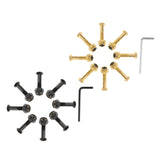 Maxbell 4x8x Longboard Skateboard Wheel Repair Hardware Screws with Wrench 1'' Black