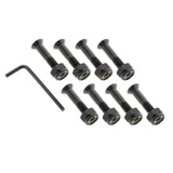 Maxbell 2x8x Longboard Skateboard Wheel Repair Hardware Screws with Wrench 1'' Black