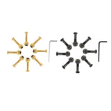 Maxbell 3x8x Longboard Skateboard Wheel Repair Hardware Screws with Wrench 1'' Black