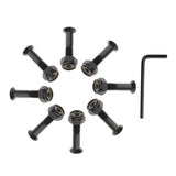 Maxbell 3x8x Longboard Skateboard Wheel Repair Hardware Screws with Wrench 1'' Black