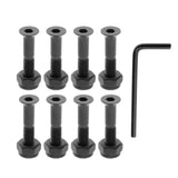 Maxbell 3x8x Longboard Skateboard Wheel Repair Hardware Screws with Wrench 1'' Black