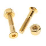 Maxbell 3x8x Longboard Skateboard Wheel Repair Hardware Screws with Wrench 1'' Golden