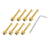 Maxbell 3x8x Longboard Skateboard Wheel Repair Hardware Screws with Wrench 1'' Golden