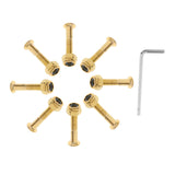 Maxbell 4x8x Longboard Skateboard Wheel Repair Hardware Screws with Wrench 1'' Golden