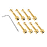 Maxbell 2x8x Longboard Skateboard Wheel Repair Hardware Screws with Wrench 1'' Golden