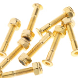 Maxbell 2x8x Longboard Skateboard Wheel Repair Hardware Screws with Wrench 1'' Golden