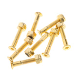 Maxbell 2x8x Longboard Skateboard Wheel Repair Hardware Screws with Wrench 1'' Golden