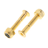 Maxbell 3x8x Longboard Skateboard Wheel Repair Hardware Screws with Wrench 1'' Golden