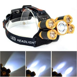 Maxbell LED Zoomable Headlight Head Torch Flashing Lamp For Camping Fishing Silver - Aladdin Shoppers