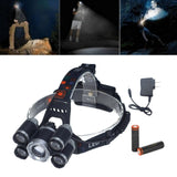 Maxbell LED Zoomable Headlight Head Torch Flashing Lamp For Camping Fishing Silver - Aladdin Shoppers