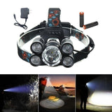 Maxbell LED Zoomable Headlight Head Torch Flashing Lamp For Camping Fishing Silver - Aladdin Shoppers