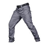 Mens Streetwear Casual Cargo Work Pants Amy Trousers Multi Pockets Gray_XXL