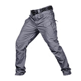 Mens Streetwear Casual Cargo Work Pants Amy Trousers Multi Pockets Gray_XXL