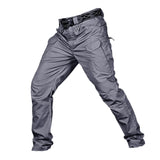 Mens Streetwear Casual Cargo Work Pants Amy Trousers Multi Pockets Gray_XXL