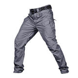 Mens Streetwear Casual Cargo Work Pants Amy Trousers Multi Pockets Gray_XXL