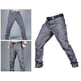 Mens Streetwear Casual Cargo Work Pants Amy Trousers Multi Pockets Gray_XXL