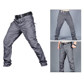 Mens Streetwear Casual Cargo Work Pants Amy Trousers Multi Pockets Gray_XXL