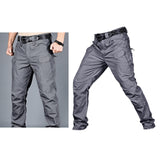 Mens Streetwear Casual Cargo Work Pants Amy Trousers Multi Pockets Gray_XXL