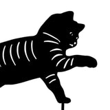 Maxbell 3 Cat Garden Statues Black Cat Silhouette Cat Decorative Garden Stakes