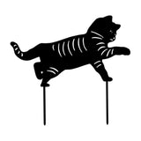 Maxbell 3 Cat Garden Statues Black Cat Silhouette Cat Decorative Garden Stakes