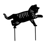 Maxbell 3 Cat Garden Statues Black Cat Silhouette Cat Decorative Garden Stakes